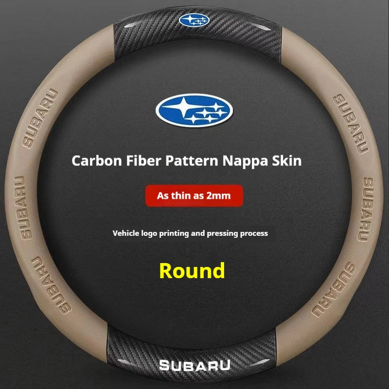 For Subaru Brz Wrx Xv Ascent Forester Outback Impreza Legacy Car AntiSlip Carbon Fiber Leather Ultrathin Steering Wheel Cover