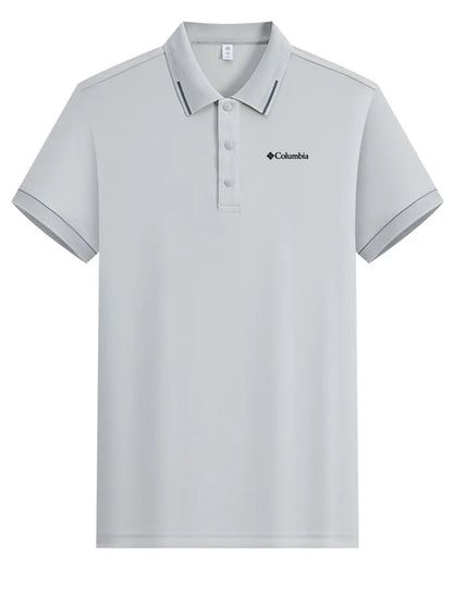 2026 Columbia Style  embroidery summer  ice silk short sleeved polo shirt quick drying breathable business casual T-shirt top