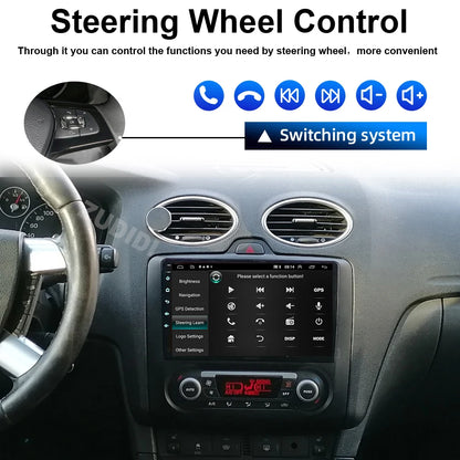 For ford focus 2 Mk2 2004-2008 2009 2010 2011 Android Auto GPS 2din autoradio GPS 2din DVR Android 16 Car Radio 4G+WIFI Carplay