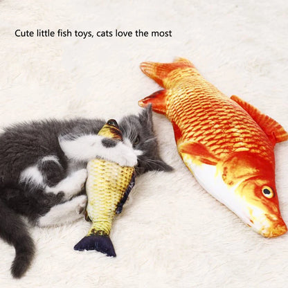 New Design Plush Fish Cat Toy Durable Bite-Resistant Interactive Toy Catnip Stuffed Pet Plaything