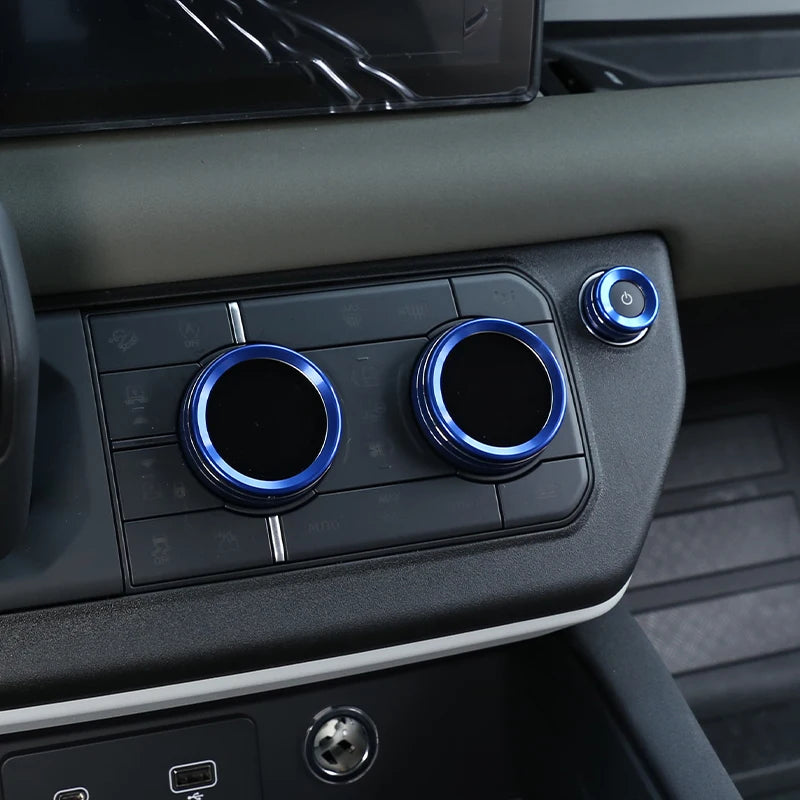 cheya Car central control air conditioner volume knob decorative cover For Land Rover Defender 110 2020+ Aluminum accessories