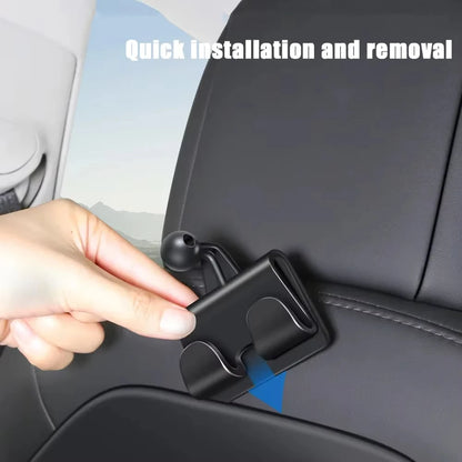 For Tesla Model 3/Y Back Seat Phone Holder with 2 hooks 360° Rotate Stand Auto Headrest Bracket Support For Tablet PC iPad Mini