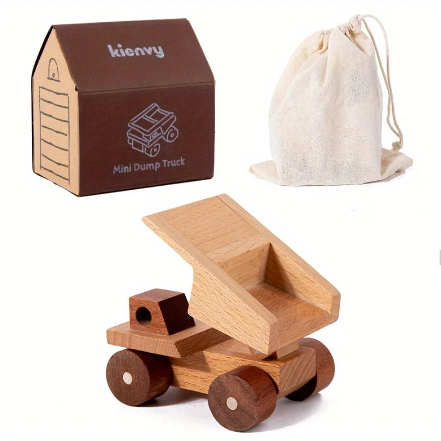 11-Piece Wooden Solid Wood Engineering Vehicle Series Toys and Gifts for Kids