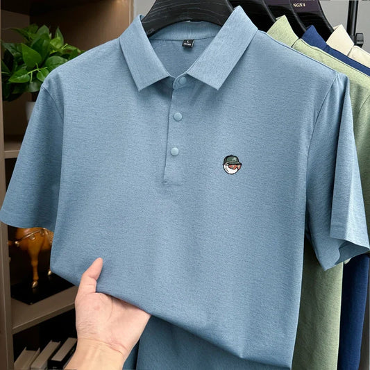 Golf men's polo shirt short sleeved brand fashionable printed top summer new comfortable breathable casual sports collar T-shirt