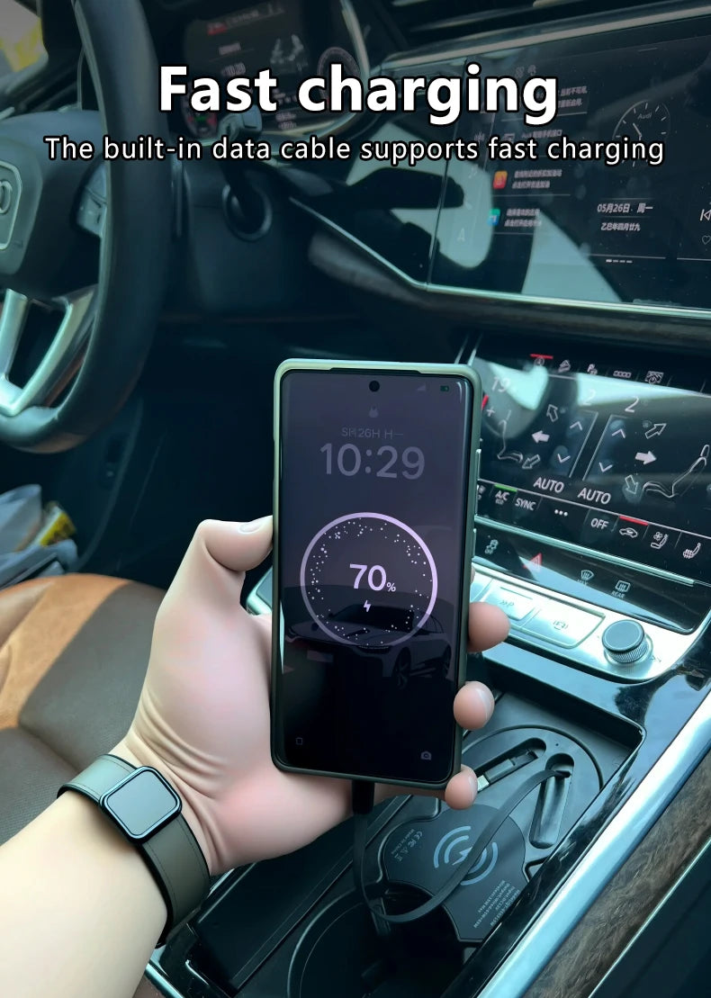 For Q7 Q8 SQ7 SQ8 15W Car Wireless Charger Wireless Charging Cigarette Lighter Fast Charging for iPhone, Huawei, Samsung, Xiaomi