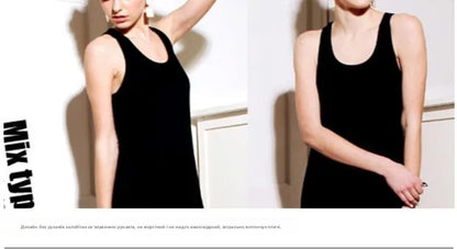 Spring Summer 2026 Women's Modal Long Sleeveless Dress Beachwear Base Layer Vest Skirt Large Size Korean Style Commute