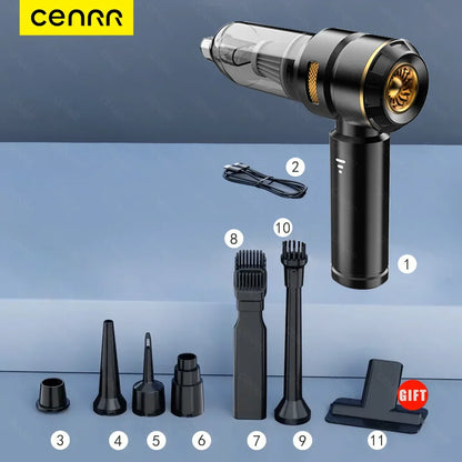 CENRR 998000PA Car Vacuum Cleaner Portable Powerful HandHeld Car Cleaner Dust Display Lamp Strong Suction Air Gun