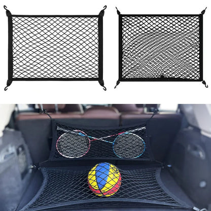 80*60cm Elastic Car Trunk Single And Double Layer Luggage Fixed Storage Net Cargo Organiser Interior Accessories