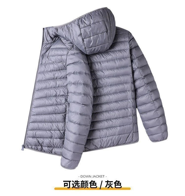 Ultra-Light down Cotton Jacket Men's Spring Fashion Slim Fit Long Sleeve Warm Casual Style Pure Color Youth Popular Clothing