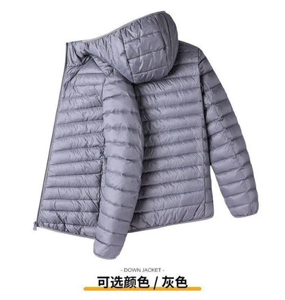 Ultra-Light down Cotton Jacket Men's Spring Fashion Slim Fit Long Sleeve Warm Casual Style Pure Color Youth Popular Clothing