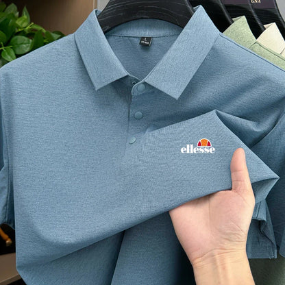 High end brand men's polo shirt printed short sleeved top 2026 summer new comfortable breathable casual and fashionable T-shirt