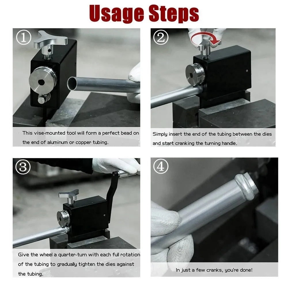 New Pipe Tubing Beader Tool Manual Bead Roller Tubes For 5/8" or Larger ID Tubing Intake and Intercooler Piping Crimping Tool