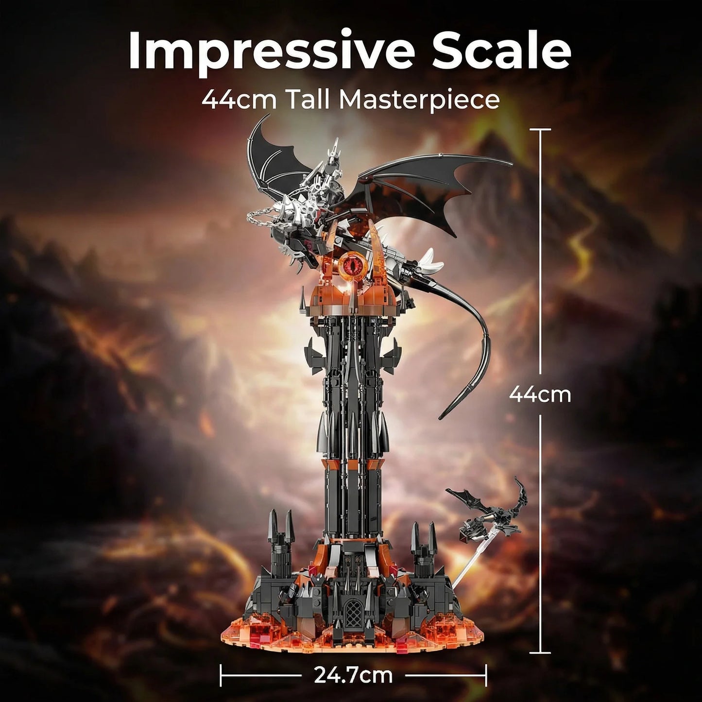 Moc-Lord Movie Rings Model The Fell Beast Magic Tower Building Blocks Fortress Castle Creative Assemble Bricks Toys Gift For Ki