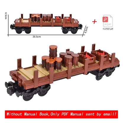 26cm Retro Double-Deck Passenger Train Car Building Blocks Model Green Gray Classic Train Display Toy for Hobbyists