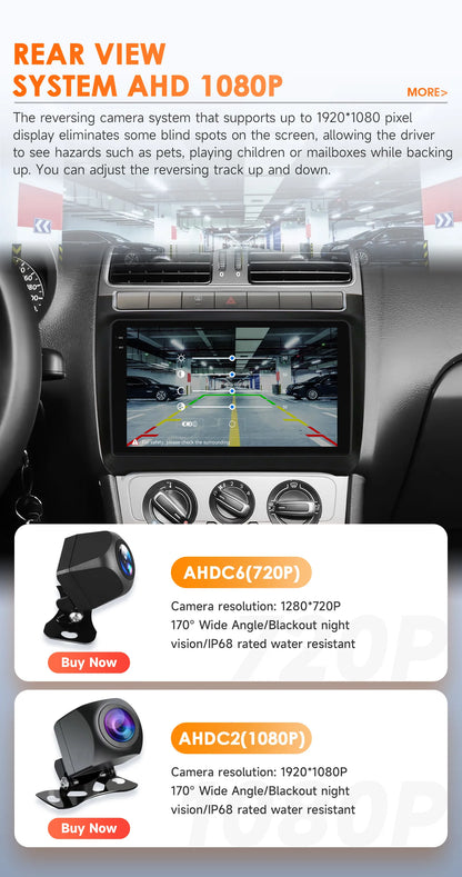 Hizpo 9" Car Radio Carplay for Volkswagen Polo 5 2008 - 2020 Smart Player Wireless Android Auto GPS Navigation BT 6115 WiFi 4G