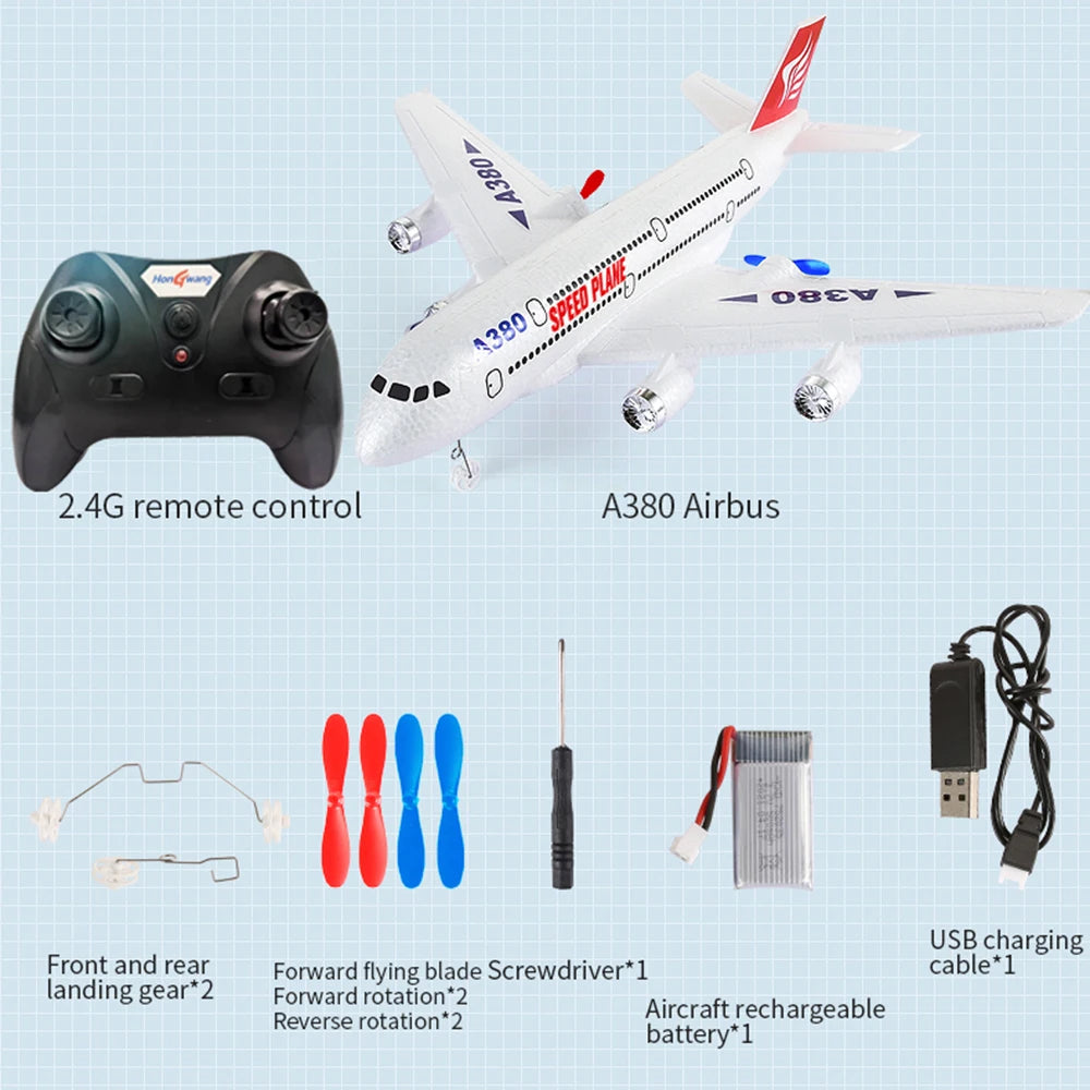 Hot Gyro Airplane Airbus A380 RC Airplane Foam Toys 2.4G Fixed Wing Plane Outdoor Toys Drone  Easy Fly Children Gift