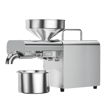 Electric Oil Press Machine,Cold/Hot Press for Home Use Automatic Oil Extractor for Peanut/Sesame/Sunflower Seeds,Stainless