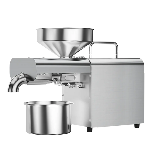 Electric Oil Press Machine,Cold/Hot Press for Home Use Automatic Oil Extractor for Peanut/Sesame/Sunflower Seeds,Stainless