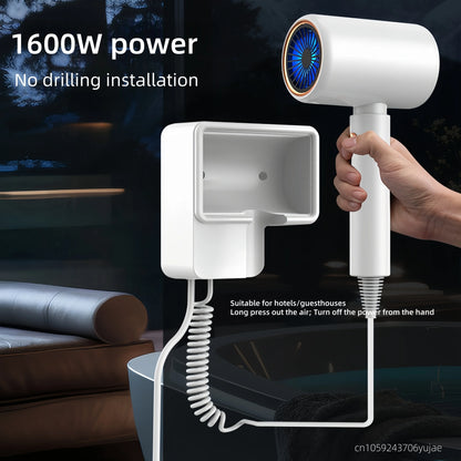 New High-Power Wall Mounted High Air Volume Quick Drying Hair Dryer For Hotels Without Punching Holes