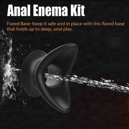 Soft Silicone Hollow Anal Plug, Stretchy Open Tunnel Butt Plug Dilator for Anal Training Stretching Enema Play, Comfortable Base