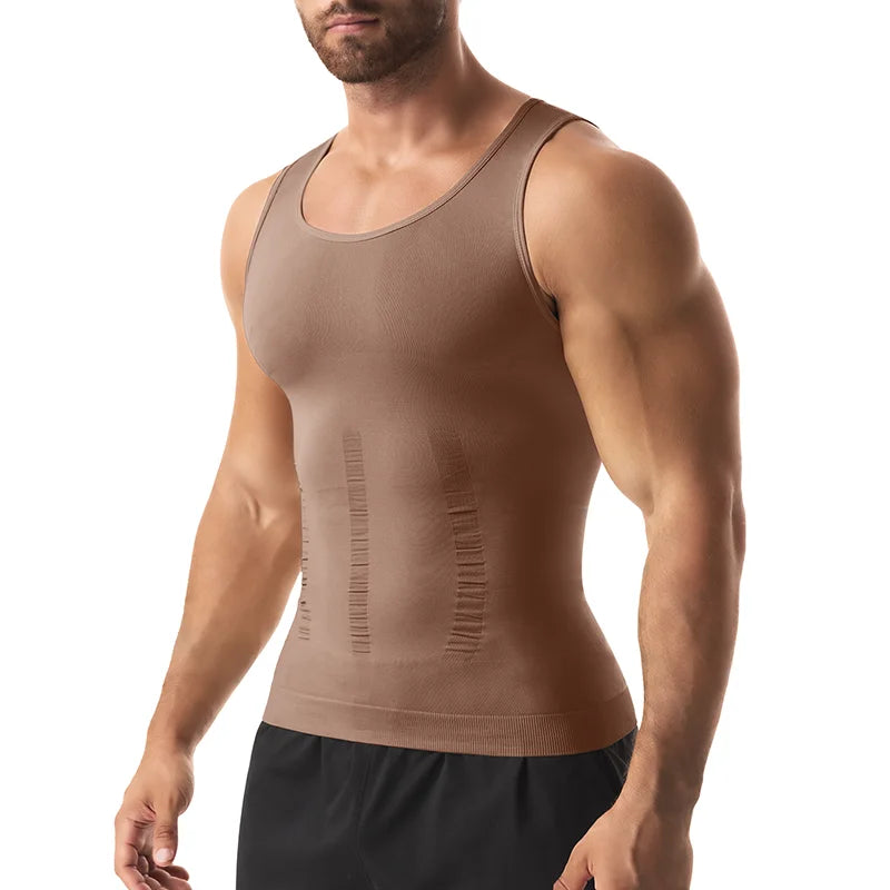 Men Slimming Body Shaper Vest Shirt Abs Abdomen Slim Gym Workout Corset Tummy Control Compression Tank Top Sleeveless Shapewear