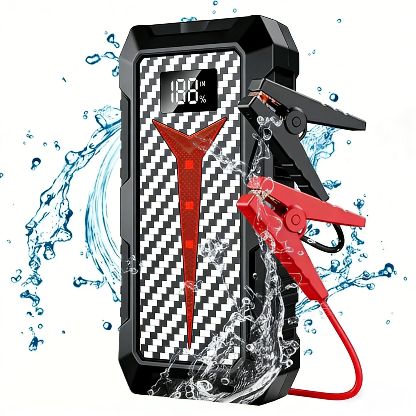 2026 New Portable Smart Jump Starter 12V Car Battery Booster  Power Bank with LED Light and Quick Charge Function work