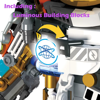 Space Warrior Astronaut Robot Luminous Building Block Set - DIY Exploration Toy for Boys And Children Birthday Gift
