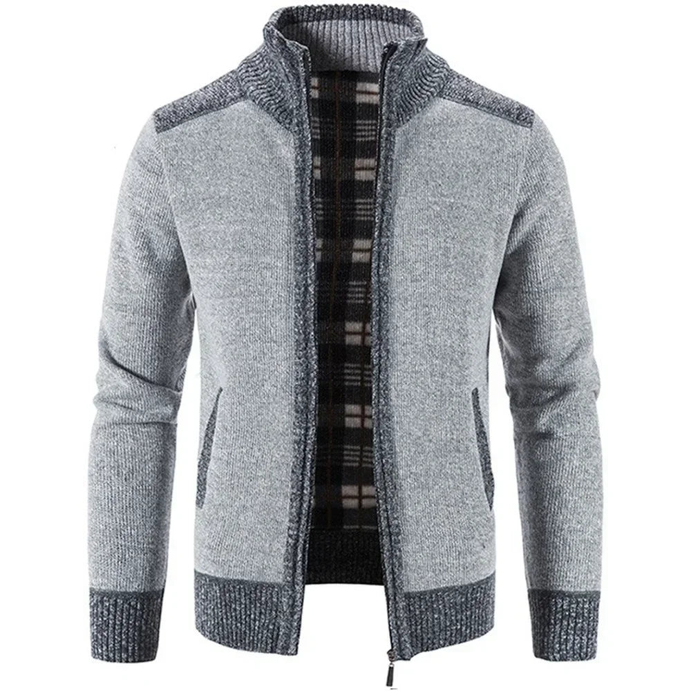 Autumn Winter Men's Thick Sweater Loose Casual Cardigan Sweater Jacket Zip Knitted Sweater Men Streetwear