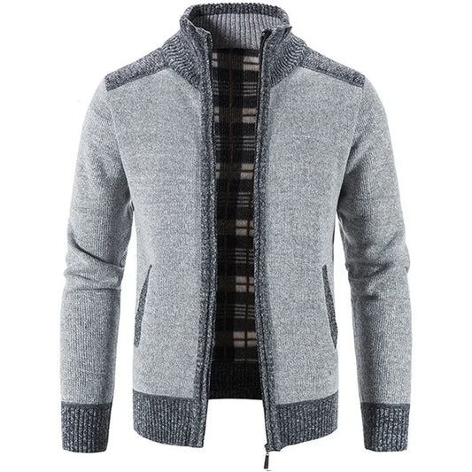 Autumn Winter Men's Thick Sweater Loose Casual Cardigan Sweater Jacket Zip Knitted Sweater Men Streetwear