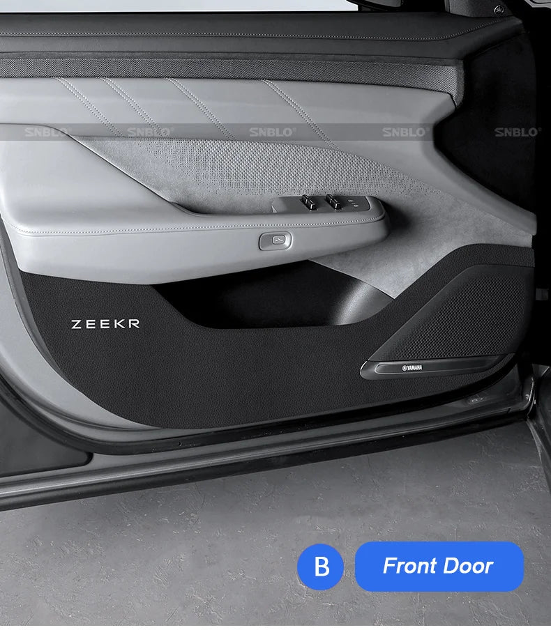 For Zeekr 001 2024 2025，Leather Car Door Anti-kick Pad Front Rear Door Protective Pad Threshold Bar Car Modification Accessories