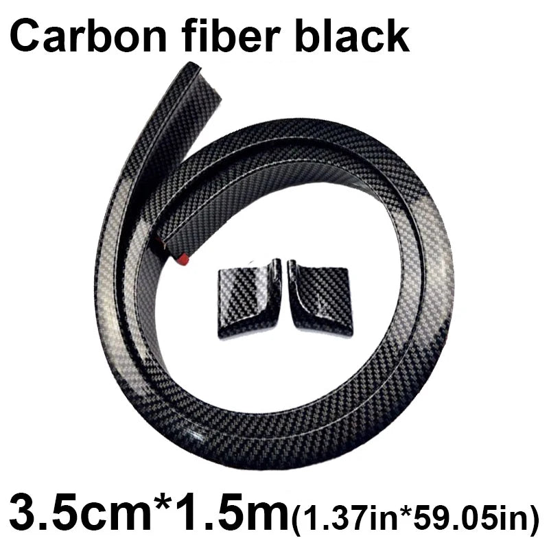 Universal 1.5M Car-Styling 5D Carbon Fiber Car-Styling 5D Fiber Shiny Black Spoilers DIY Refit Spoiler for Car Accessories