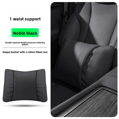 High Quality Universal Car Headrest Cushion Car Seat Neck Pillow High-grade Leather Breathable Lumbar Support Car Pillow