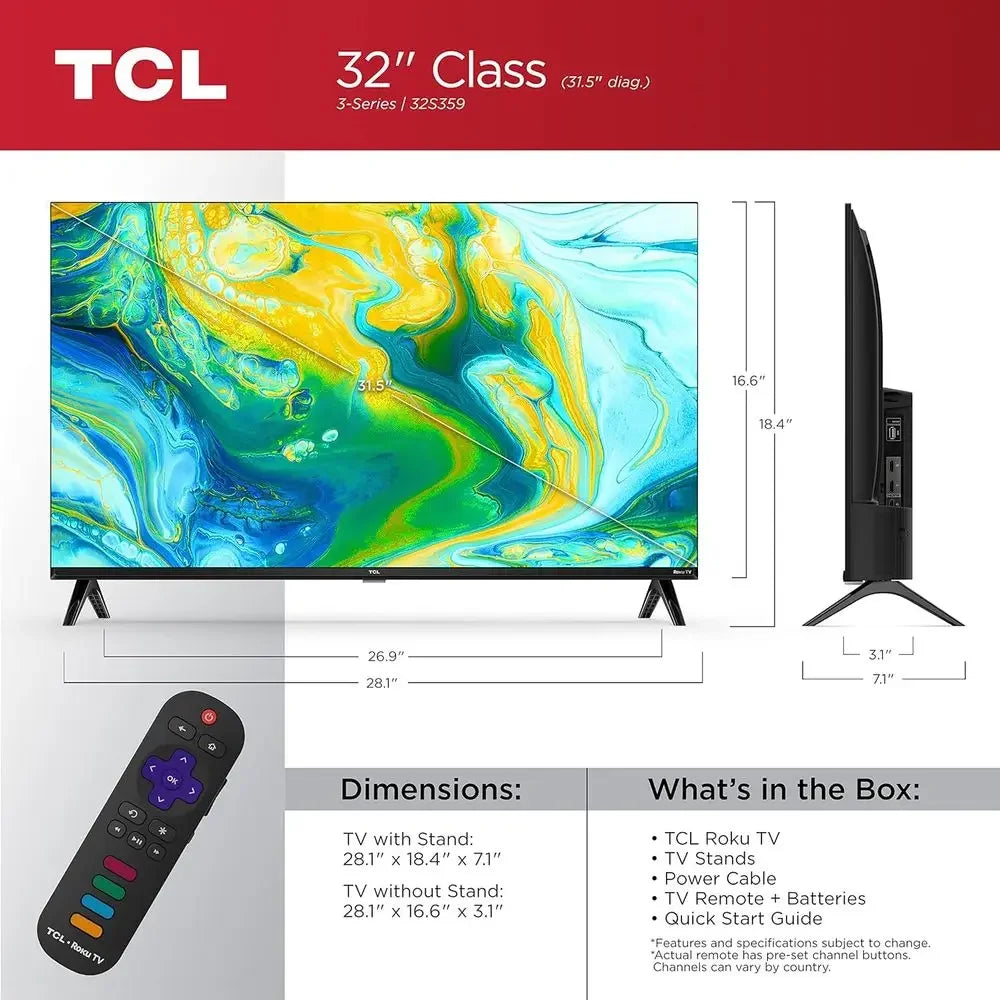 32" Class 3-Series Full HD 1080p LED Smart Roku TV - 32S359