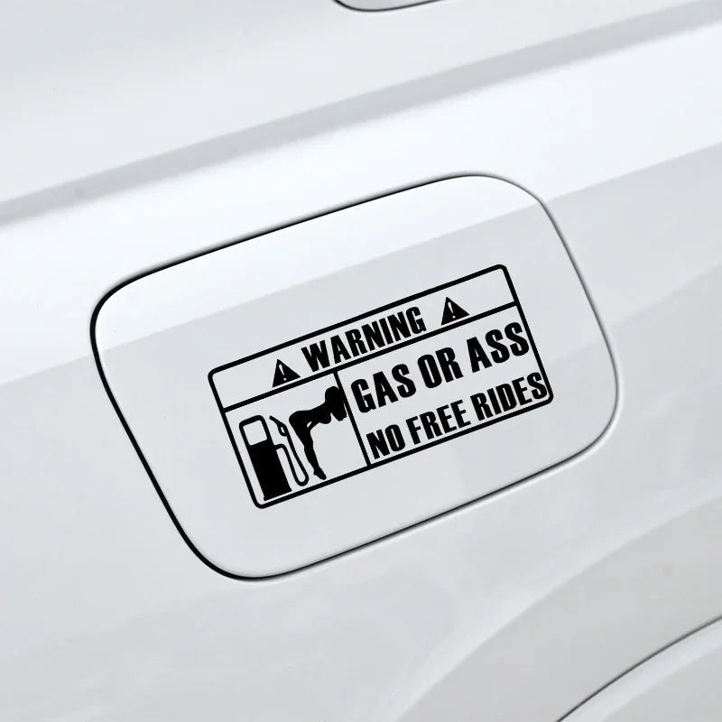 15*7CM Car Interior Personality Stickers GAS GRASS or ASS Unmanned Free Ride Car Windows Vinyl Stickers Waterproof Custom