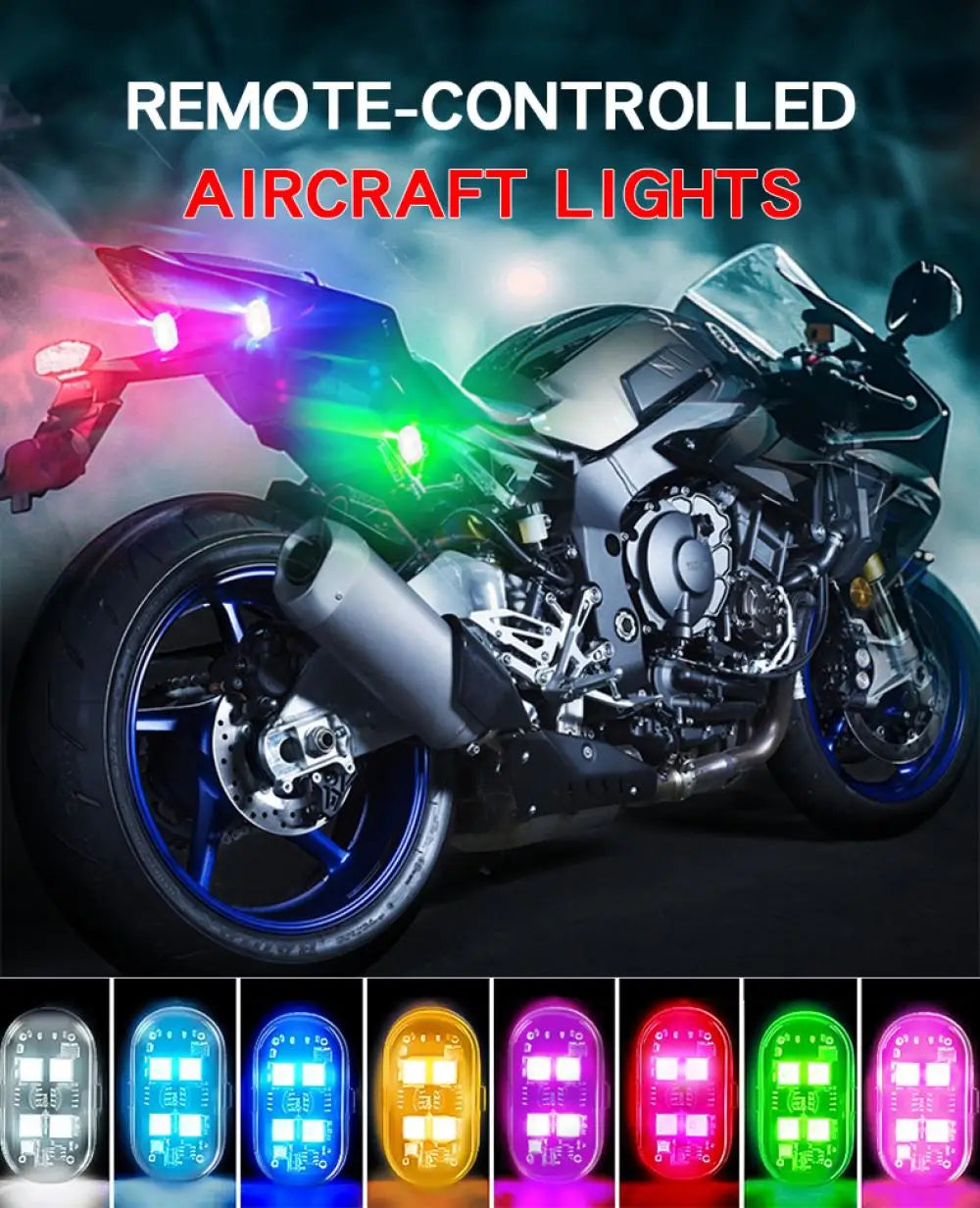 Rechargeable Wireless Light Aircraft Airplane Helicopter Warning Lights RGB Led Motorcycle Strobe lights LED Flash Light
