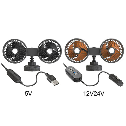 Auto Ventilation Fan USB Charging Air Circulator Fan 360 Degree Rotation Mini Car Fan Cooler Three Gears for Auto Sedan Mini Van