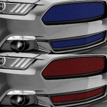 Diamond Pattern Red Blue Universal Car Grille 33x100cm Aluminum Mesh for DIY Cutting and Vehicle Modification