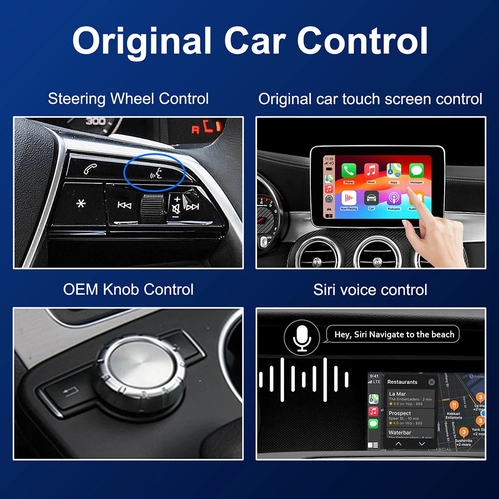 Wireless Carplay Decoder For Mercedes Benz A B C E CLA GLA GLK ML Sprinter NTG4.5 Becker Module Android Car Navigation