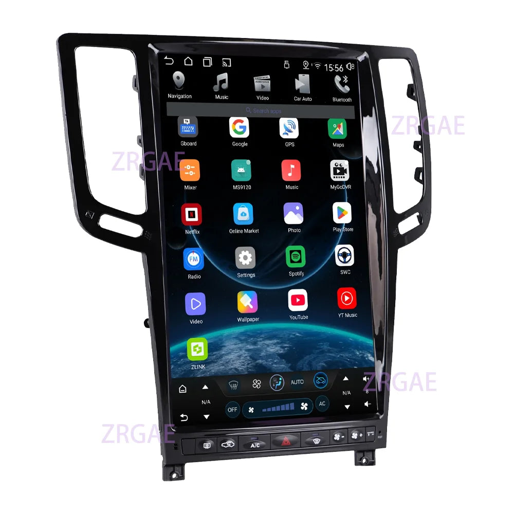 14.5” Android15 For Infiniti G4 G25 G35 G37 2006-2013 Tesla Style GPS Navigation Car Multimedia Video Player Carplay Auto BT 4G