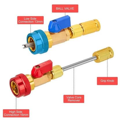 Adjustable A/C Valve Core Puller R134A High Low Pressure Wrench Remover Tool for Car Air Conditioner Repair Quick Removal