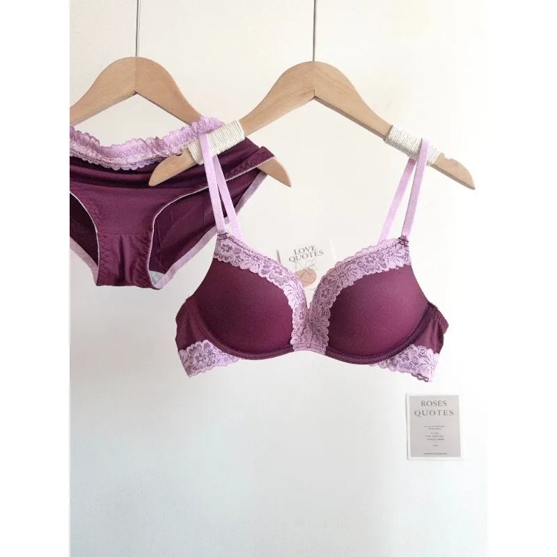 Sexy Leopard Print Lingerie Set Women Wireless Invisible Small Bust Lift, Adjustable A To C Cup, Sheer Lace Pure Style,soft S-XL