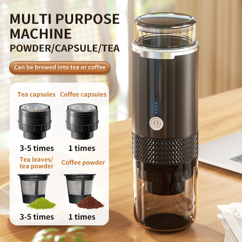 Portable Coffee Machine Coffee Maker Electric Capsule Ground  Brewer Fit For  Powder and Coffee Capsul Suitable