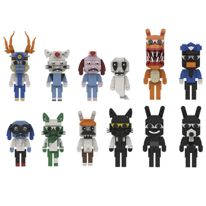 New Animal Hospital Building Blocks Cute 4/8pcs Horror Game Mini Dog Cat Nurse Assemble Figures For Fans Gifts