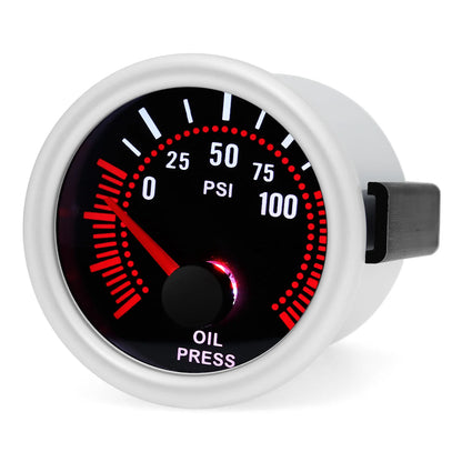 2"52mm Smoke Len PSI/BAR Turbo Boost Gauge Meter Water/Oil Temp Meter Tachometer Vacuum VOLT Oil Pressure for Gasoline Car 12V
