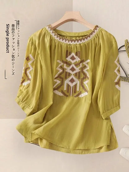 Fashionable Retro Linen Top And Pants Set for Women High End Cotton Linen Ensemble Summer 2026 Elegant Two Piece Suit