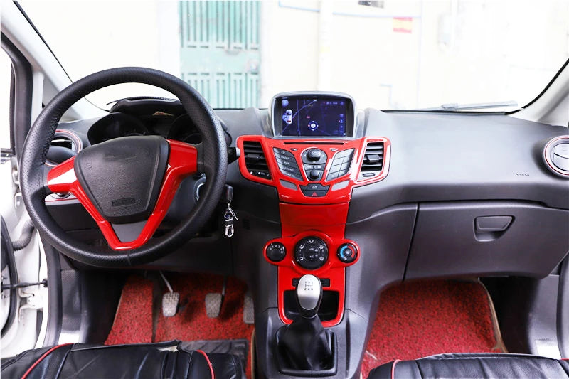 For Ford Fiesta 2009-2013 2011 2012 2013 Center Control CD Player Panel Frame Trim Cover Sticker