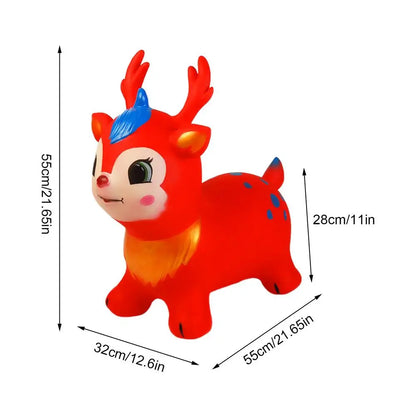 Bouncy Horse Inflatable Ride on Horse Bouncer Kids Jumping Hopping Animal Toys for Outdoor Home Preschool Classroom Playroom