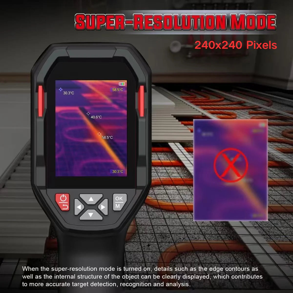 HABOTEST HT821A rechargeable thermal imaging camera -20 ℃~550 ℃ waterproof, dustproof, and anti drop handheld thermal imaging
