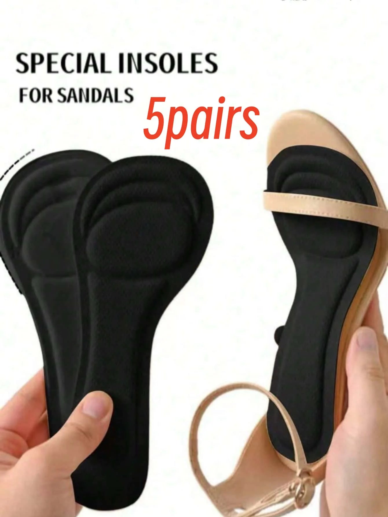 1 Pair of Women's High Heel Shoe Insoles |   Self-Adhesive Sweat-Absorbing Design |   Breathable Non-Slip Mat |   Super Soft Forefoot Pads Relieve Pain from High Heels |   7/10 Length Insoles