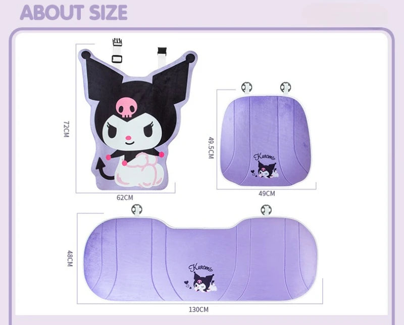 My Melody Car Seat Cushion Sweat Absorbing Plush Women's Cute Cartoon Pillow Comfortable Soft Cushion for Vehicle Seat